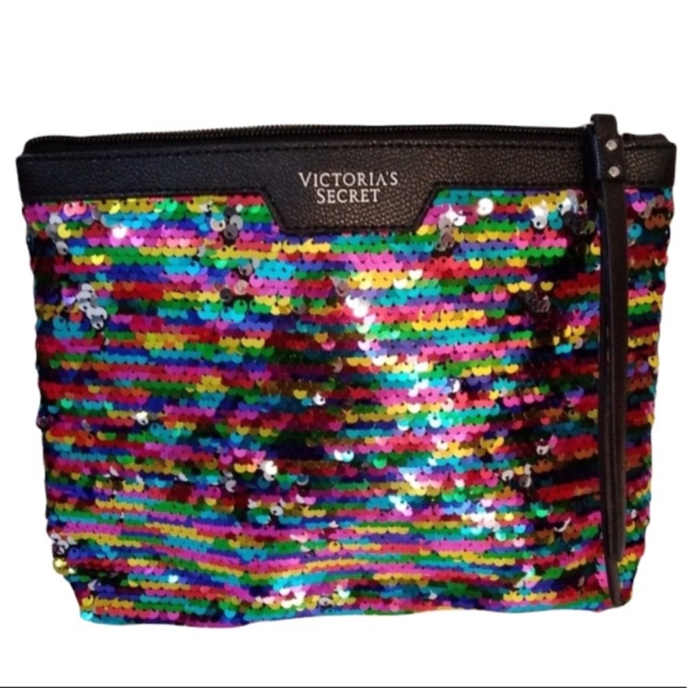 Victoria's Secret Sequins Clutch Bag Dressy Multicolor Glamorous Glitzy Handbag